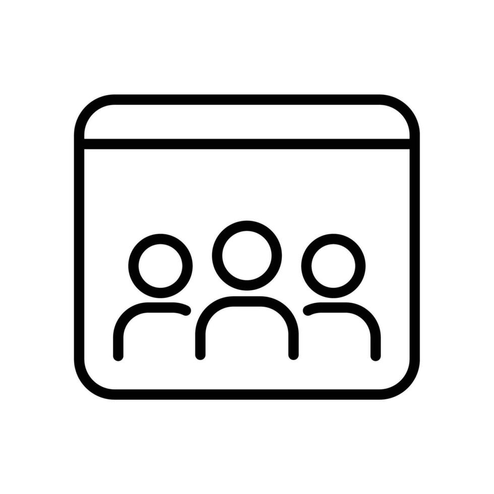 Classroom course, conference. Training seminar in virtual or online class. Group Seminar and conference monitor. Online meeting communication. Vector illustration Design on white background. EPS 10