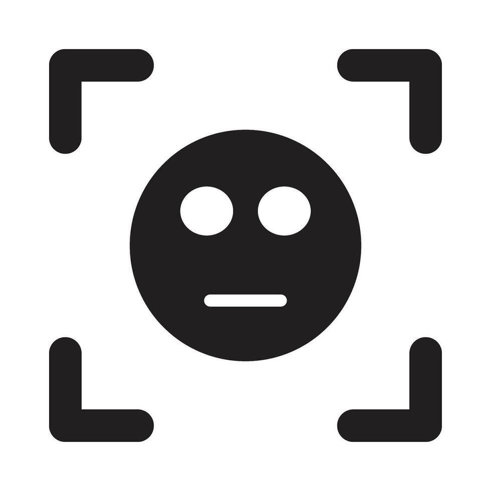 Face Scan Vector Glyph Icon For Personal And Commercial Use.
