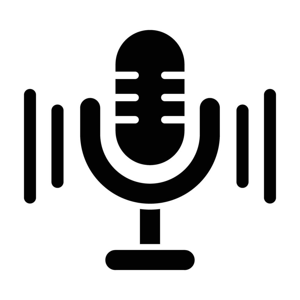 Voice Recorder Vector Glyph Icon For Personal And Commercial Use.