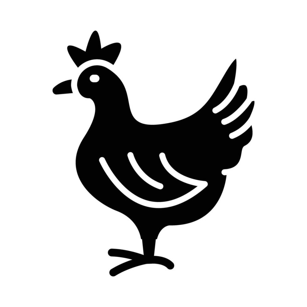 Hen Vector Glyph Icon For Personal And Commercial Use.