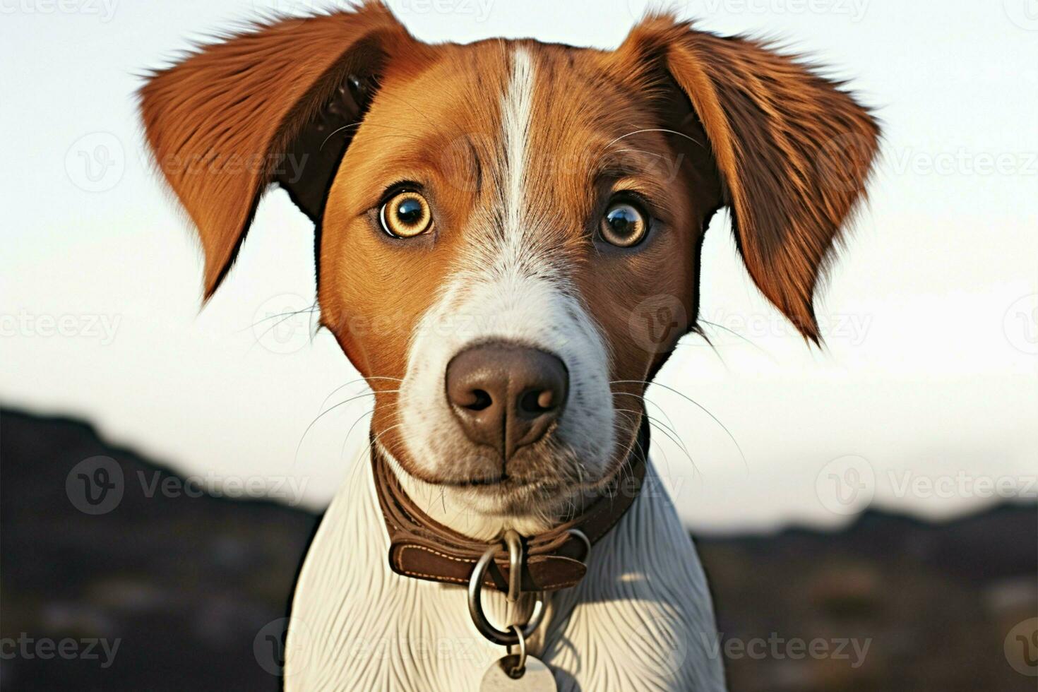 A dogs portrait, highlighting its charming personality through big eyes AI Generated photo