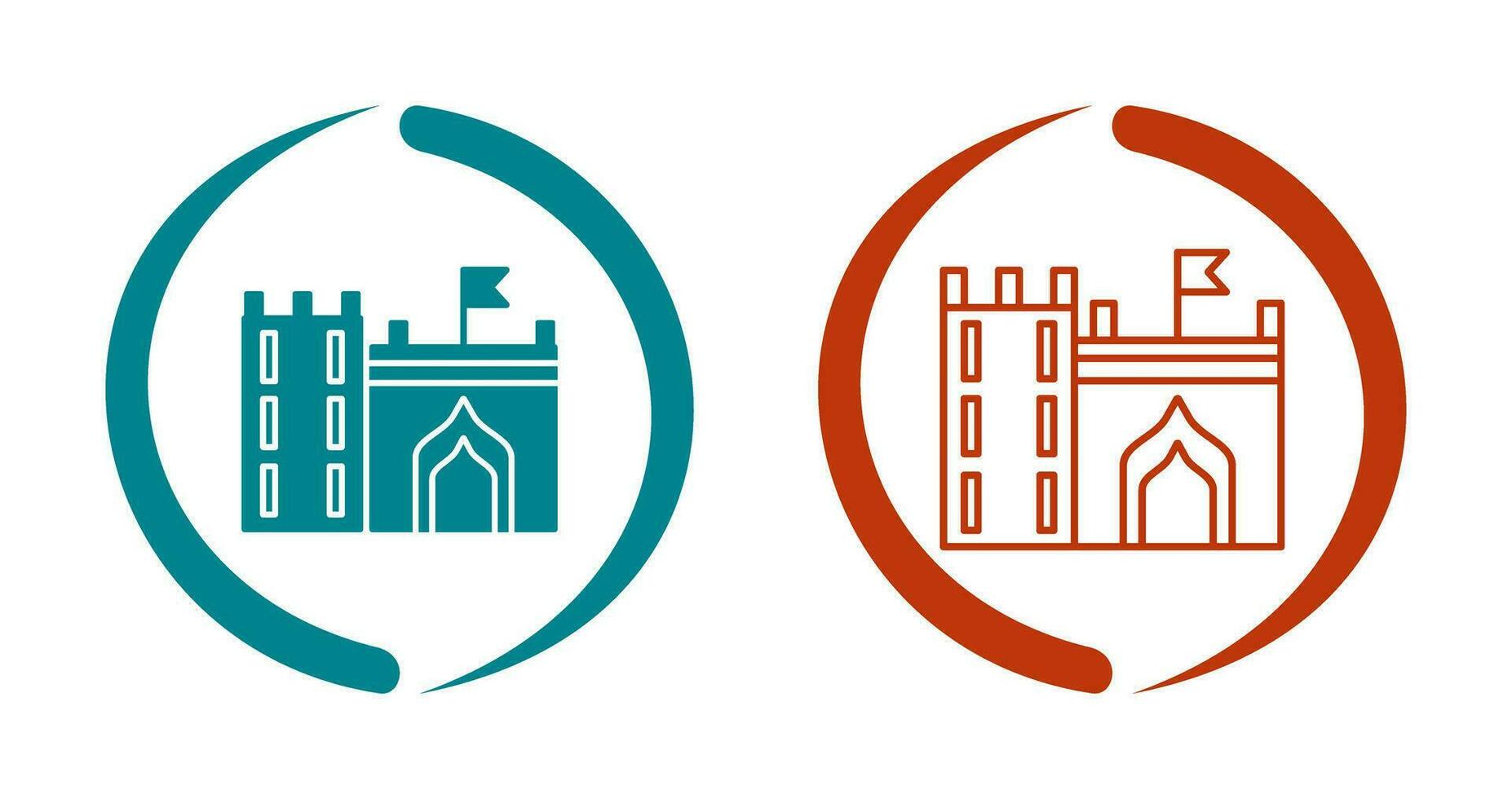 Castle with Flag Vector Icon