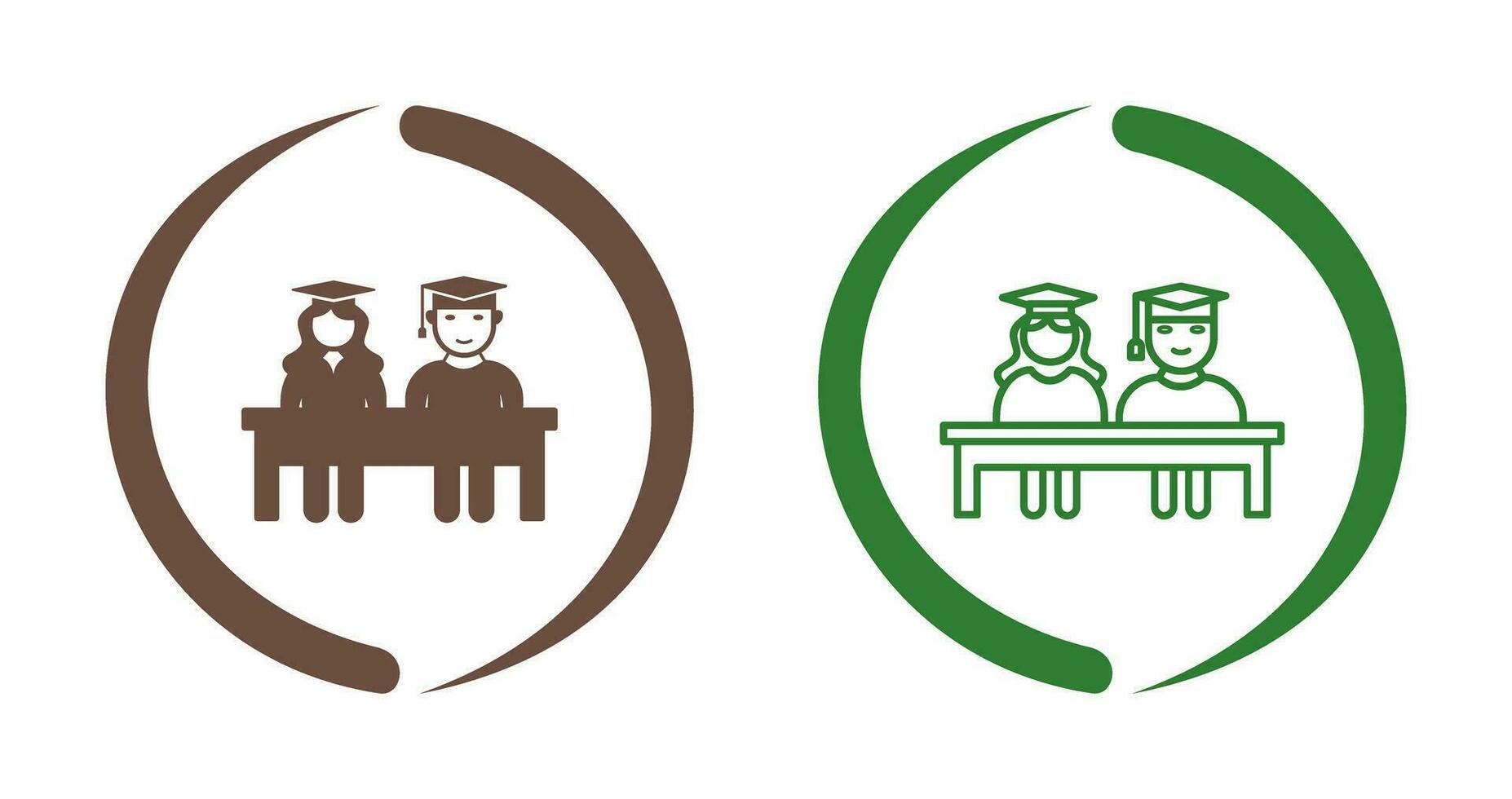 Unique Students Sitting Vector Icon