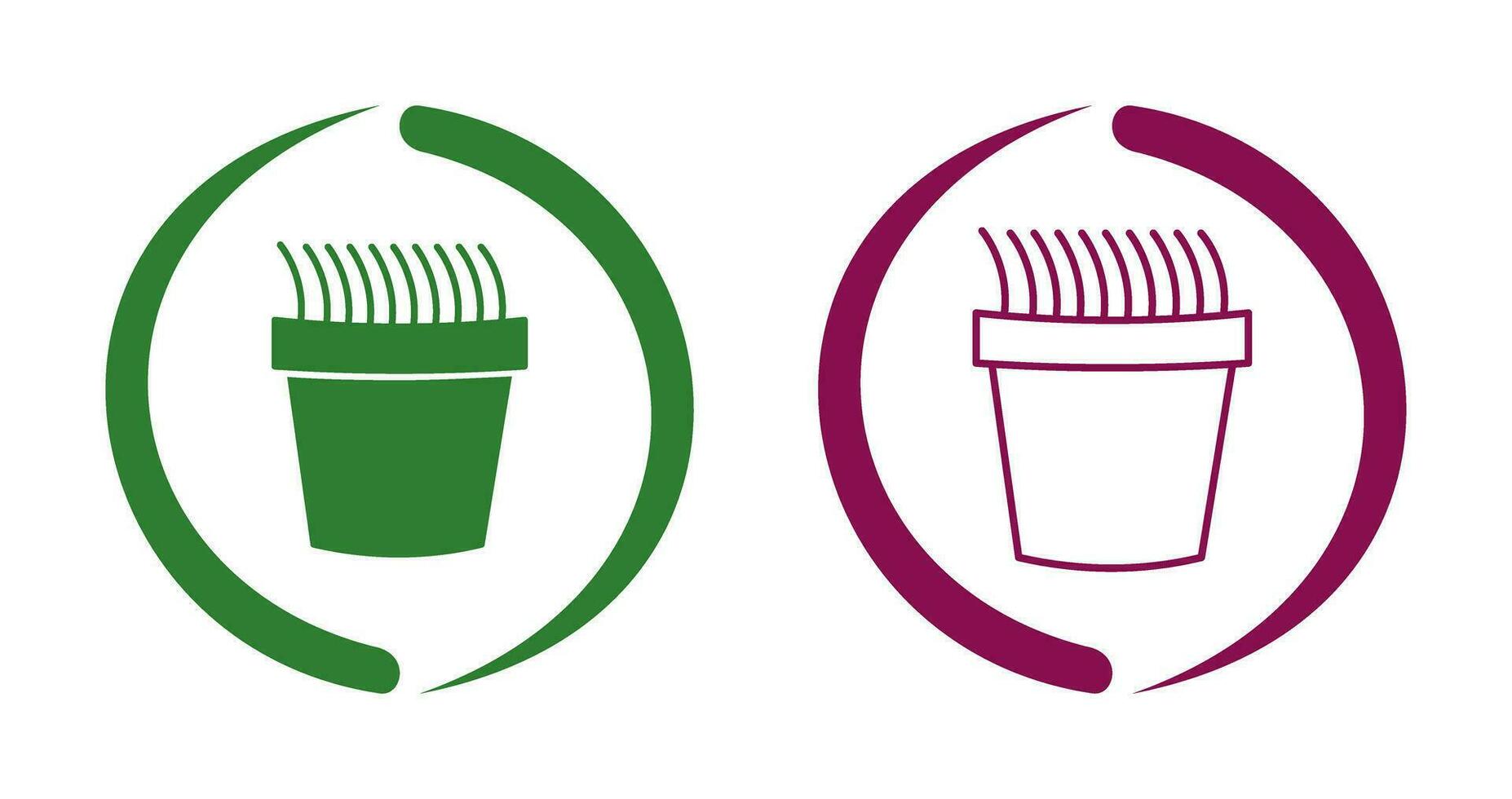 Grass Pot Vector Icon