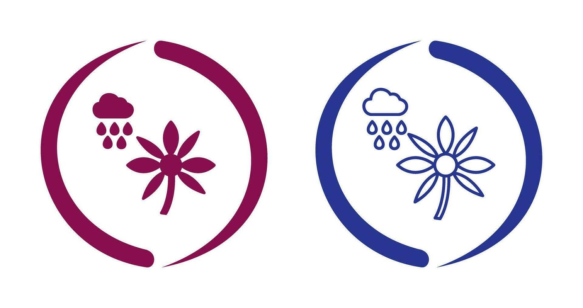 Flower with rain Vector Icon