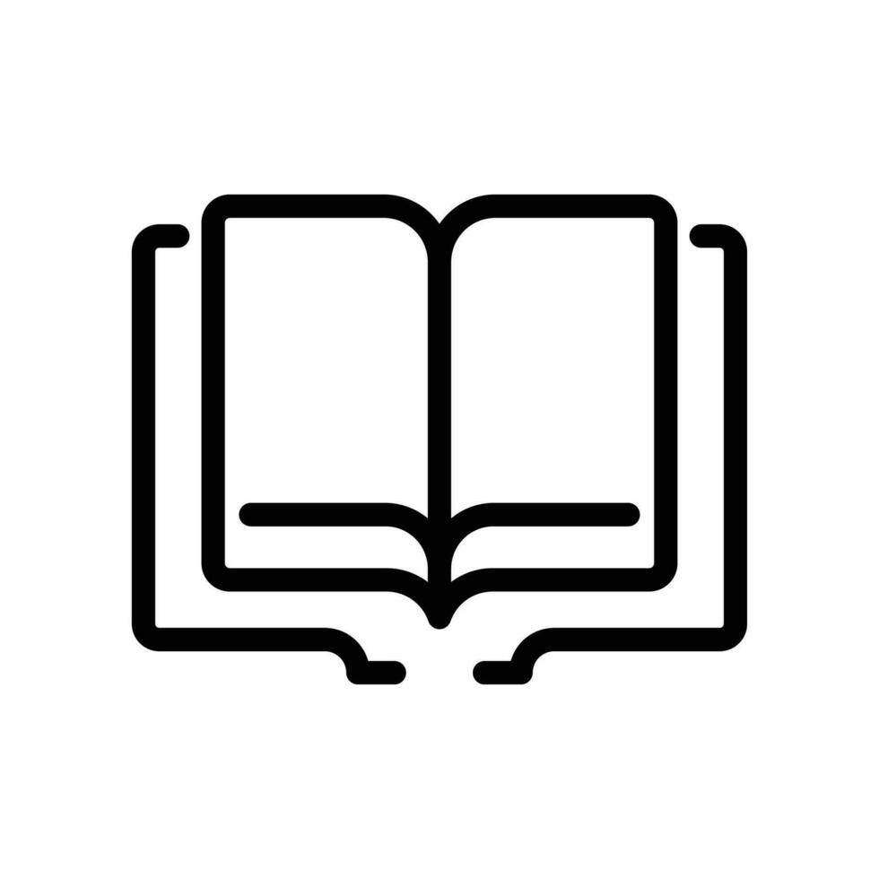 Open book line icon. Read magazine, booklet and encyclopedia symbol. Documents reader logo for web and mobile app. Library or book store sign. Vector illustration. design on white background. EPS 10