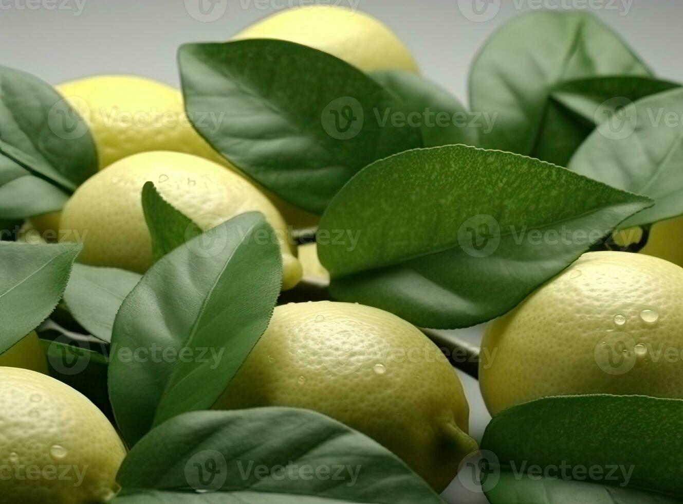 Natural fresh lime with water drops and sliced, green leaf isolated on white background. Created with Generative AI technology. photo