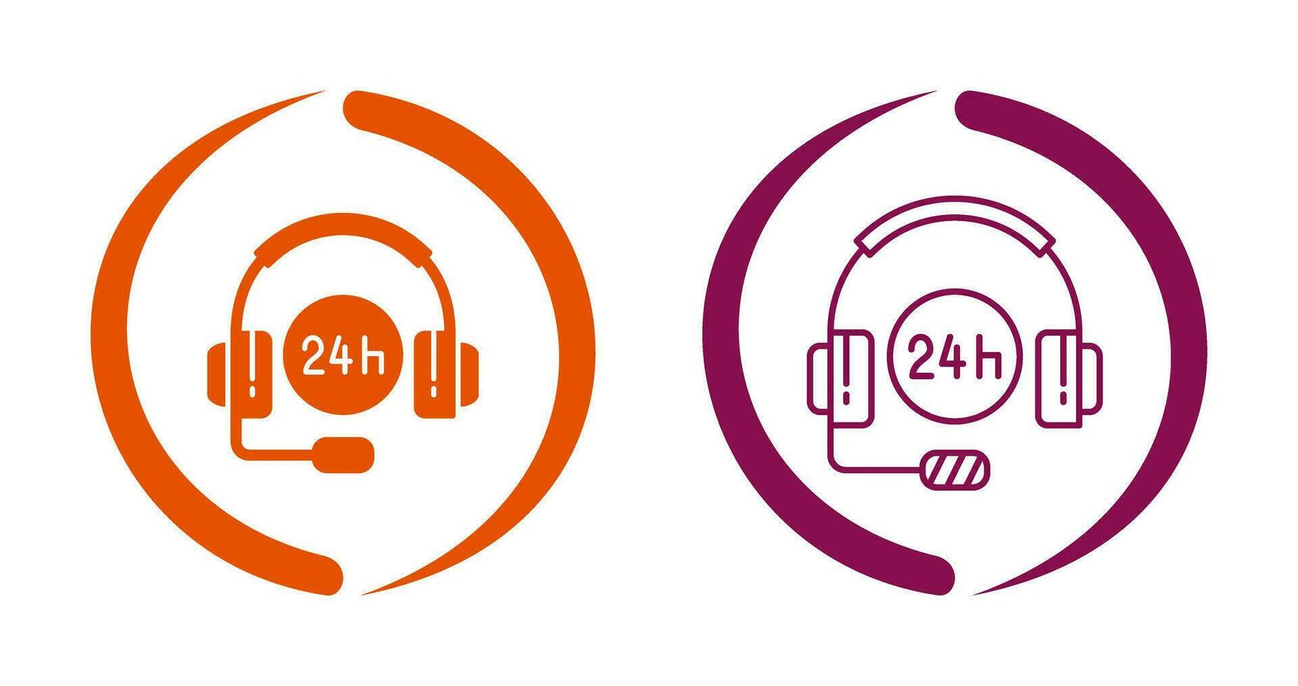 24 Hours Support Vector Icon
