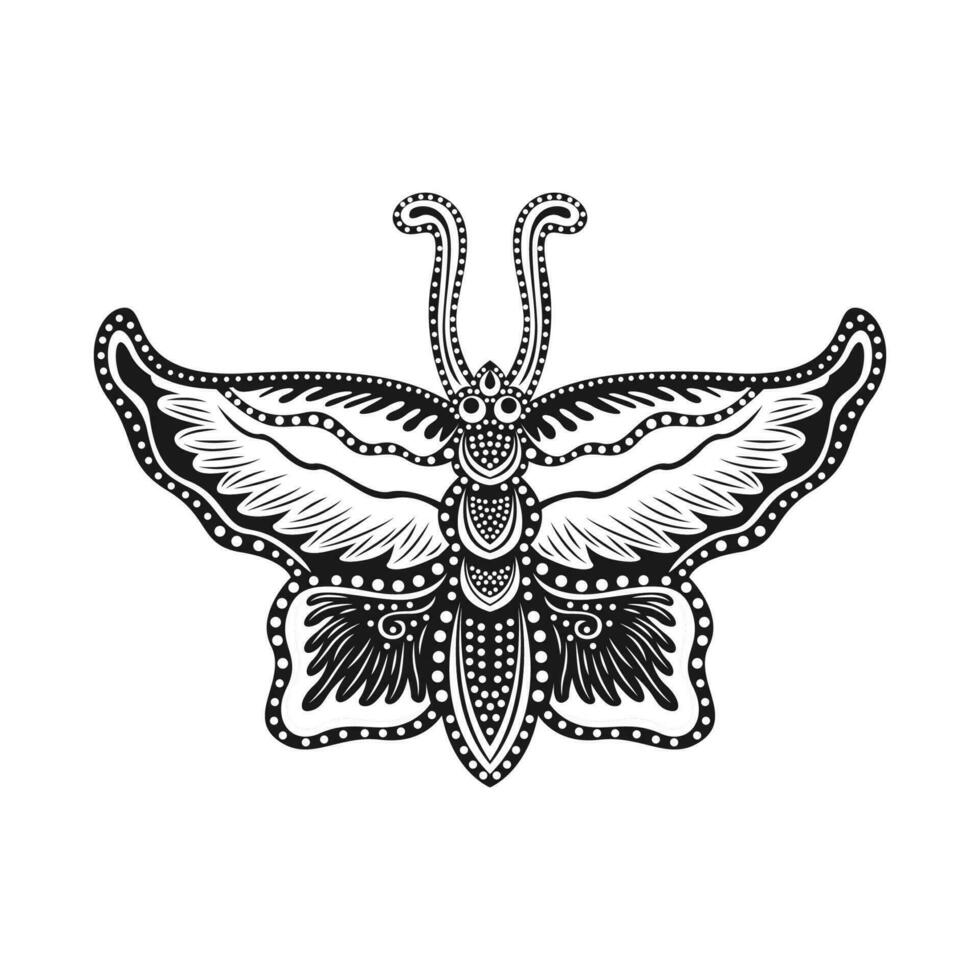 Javanese Batik butterfly icon vector image illustration