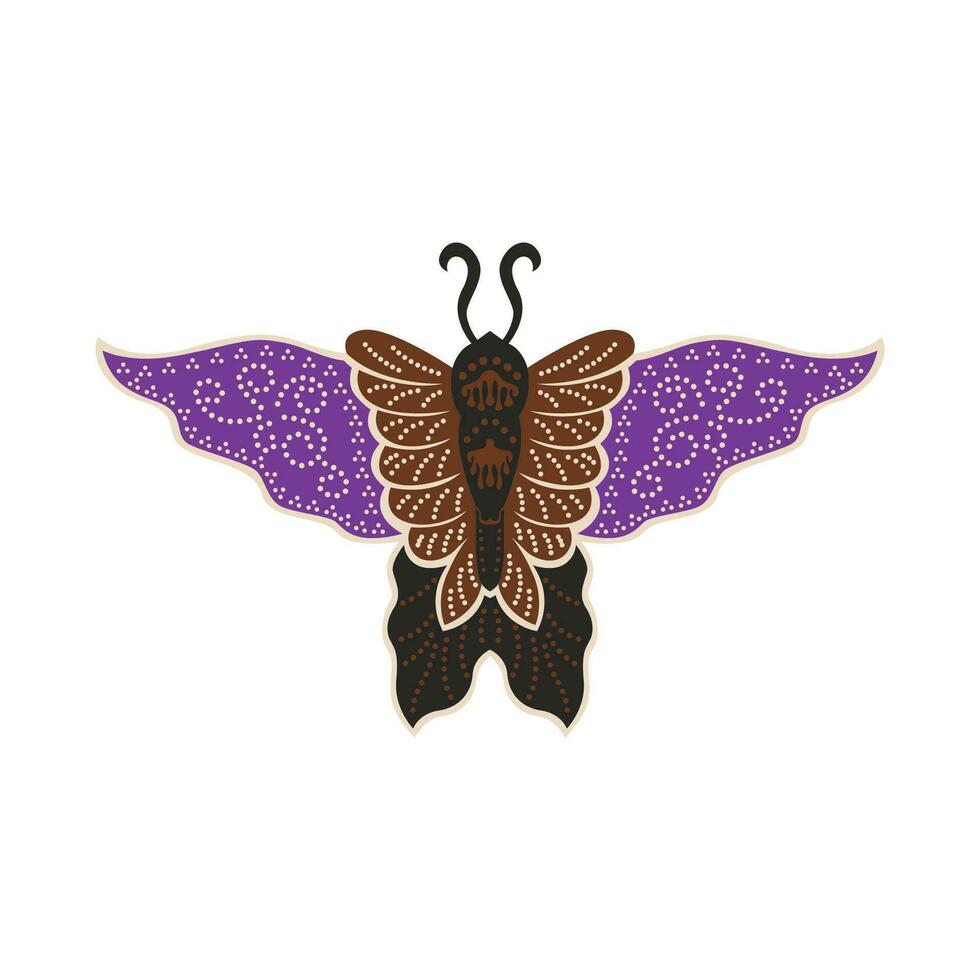 Javanese Batik butterfly icon vector image illustration