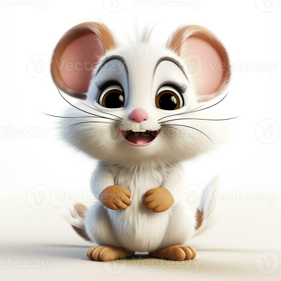 3d cartoon cute mouse ai photo