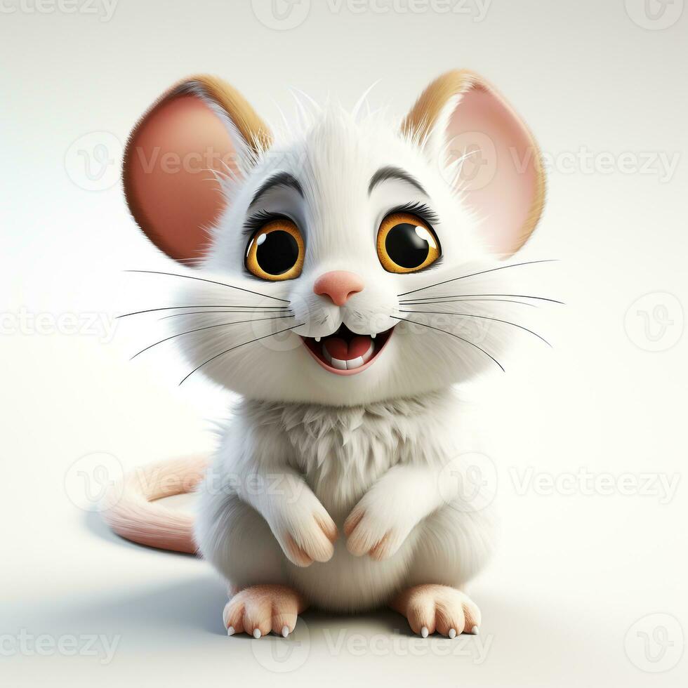 3d cartoon cute mouse ai photo