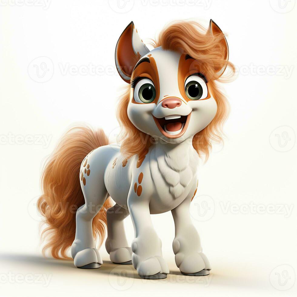 3d cartoon cute horse photo