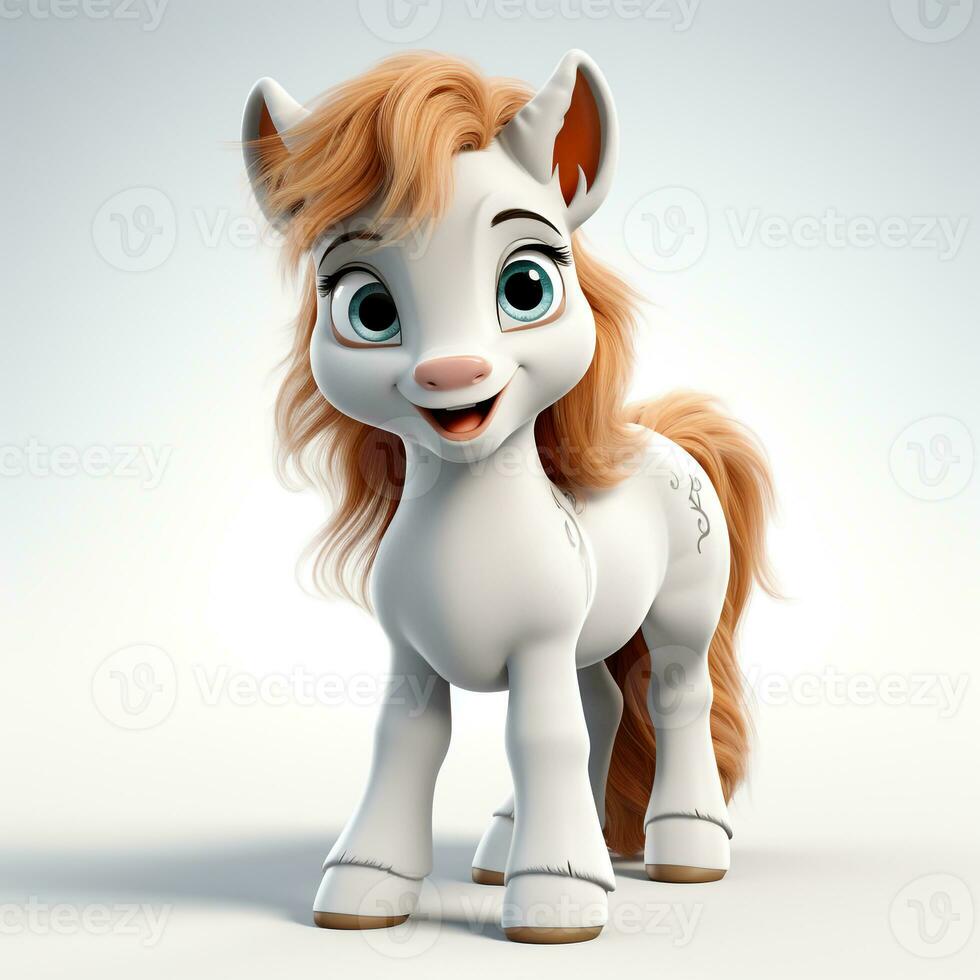 3d cartoon cute horse photo