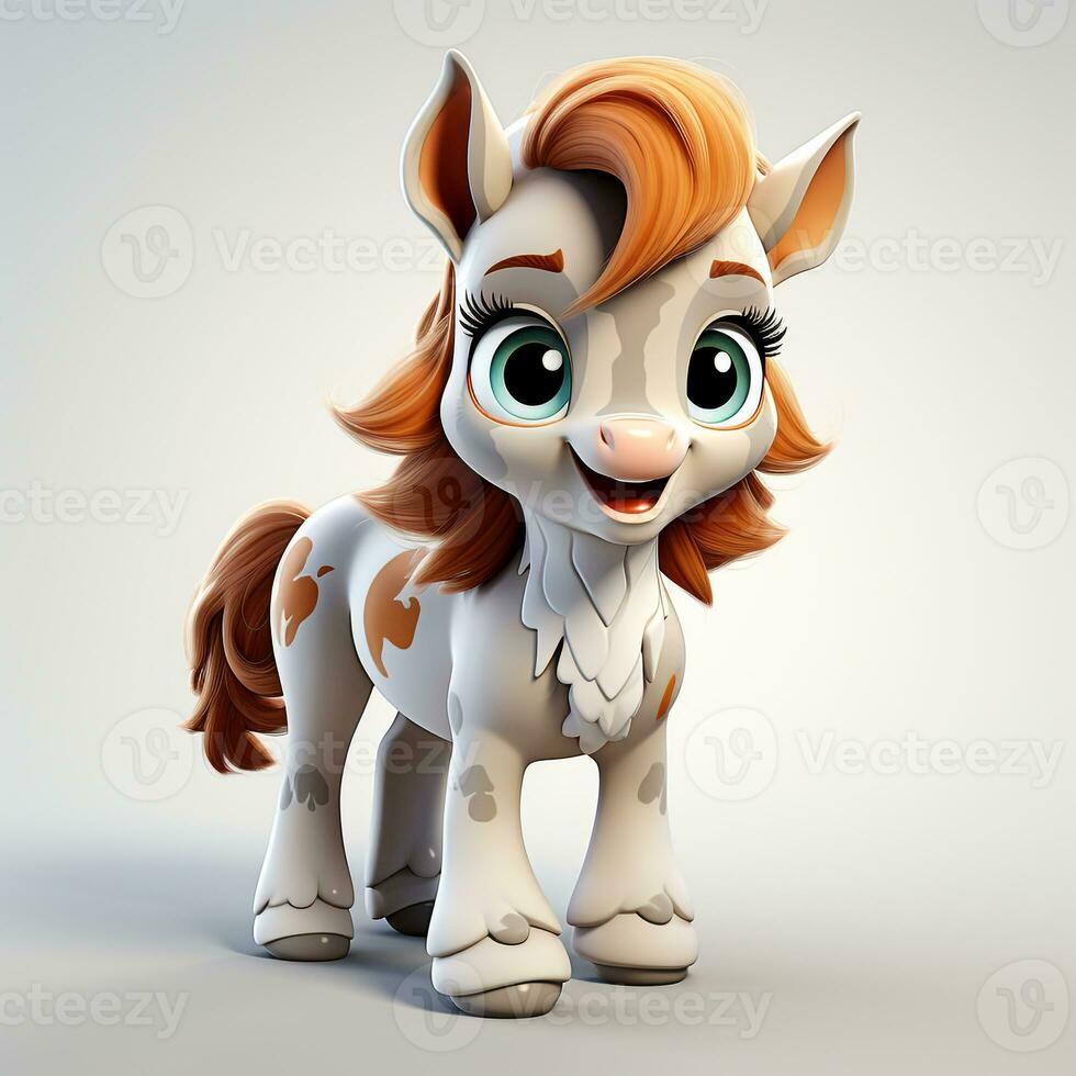 3d cartoon cute horse photo