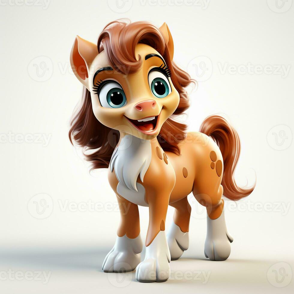 3d cartoon cute horse photo