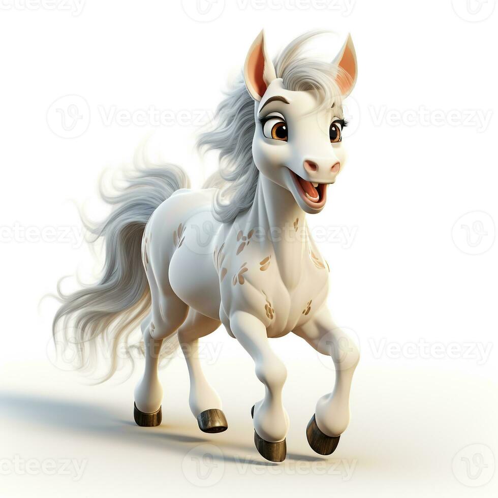 3d cartoon cute horse photo