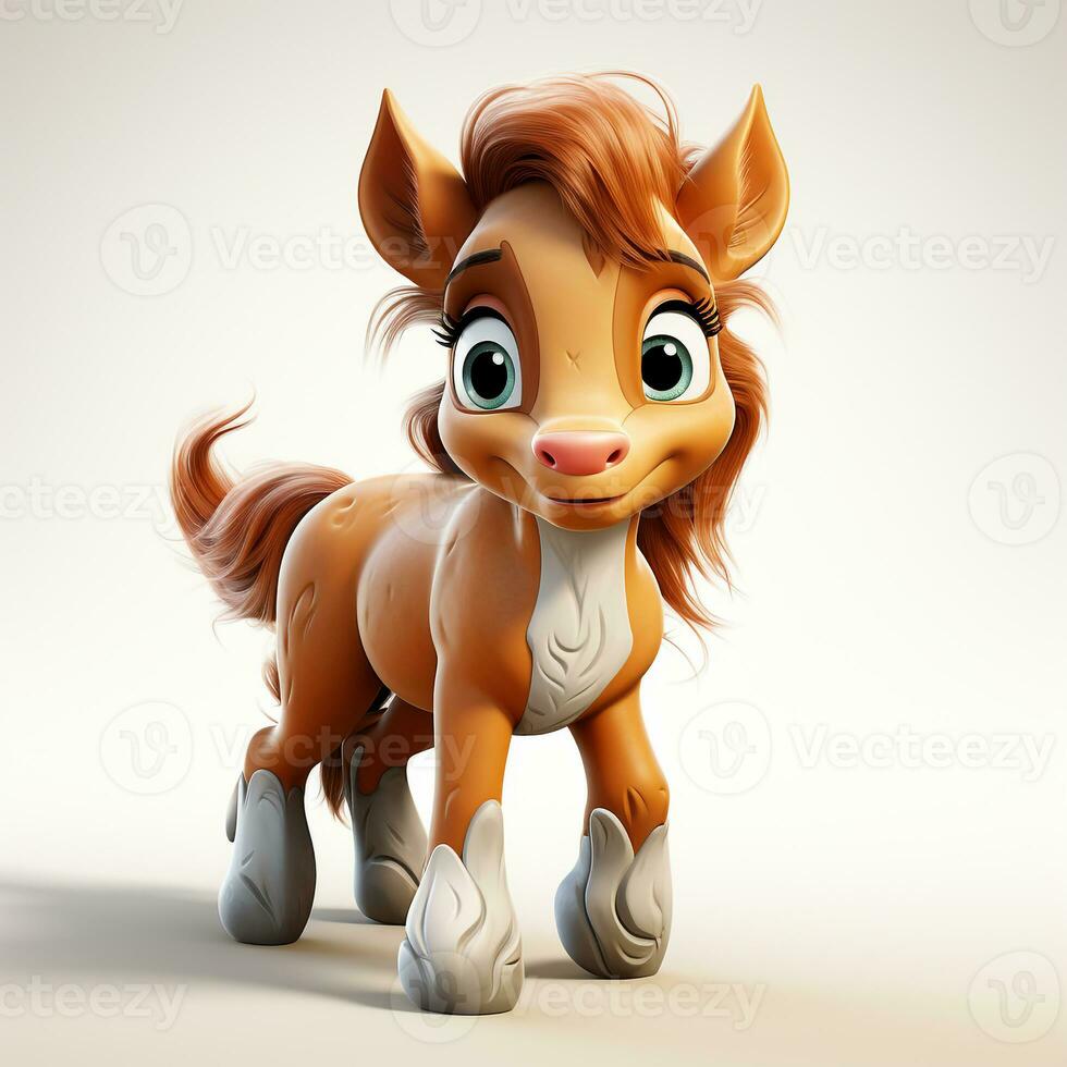 3d cartoon cute horse photo