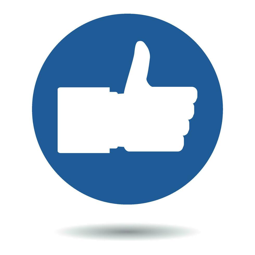 Like button thumbs up vector. Social media symbol approve, illustration of social network hand sign vector