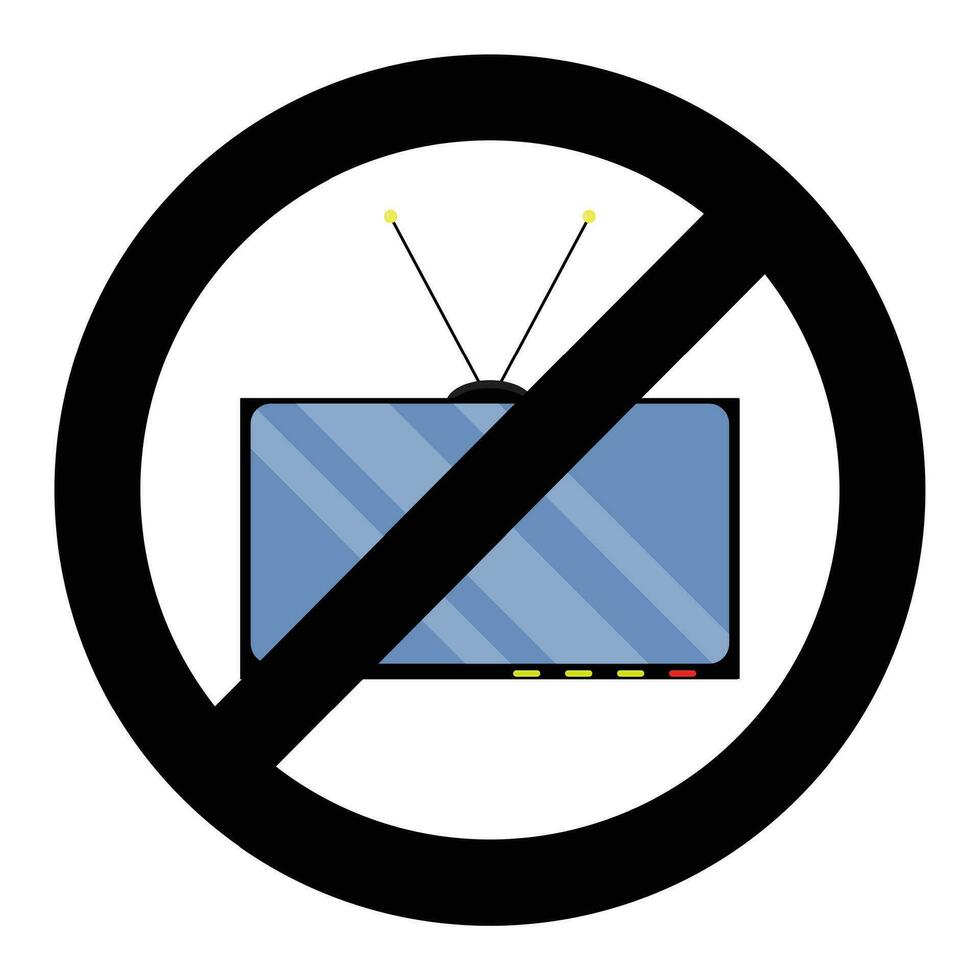Not tv icon. No television symbol and without propaganda. Vector illustration
