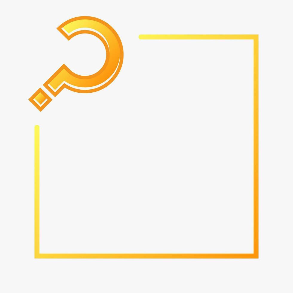 Square background with question mark illustration. vector
