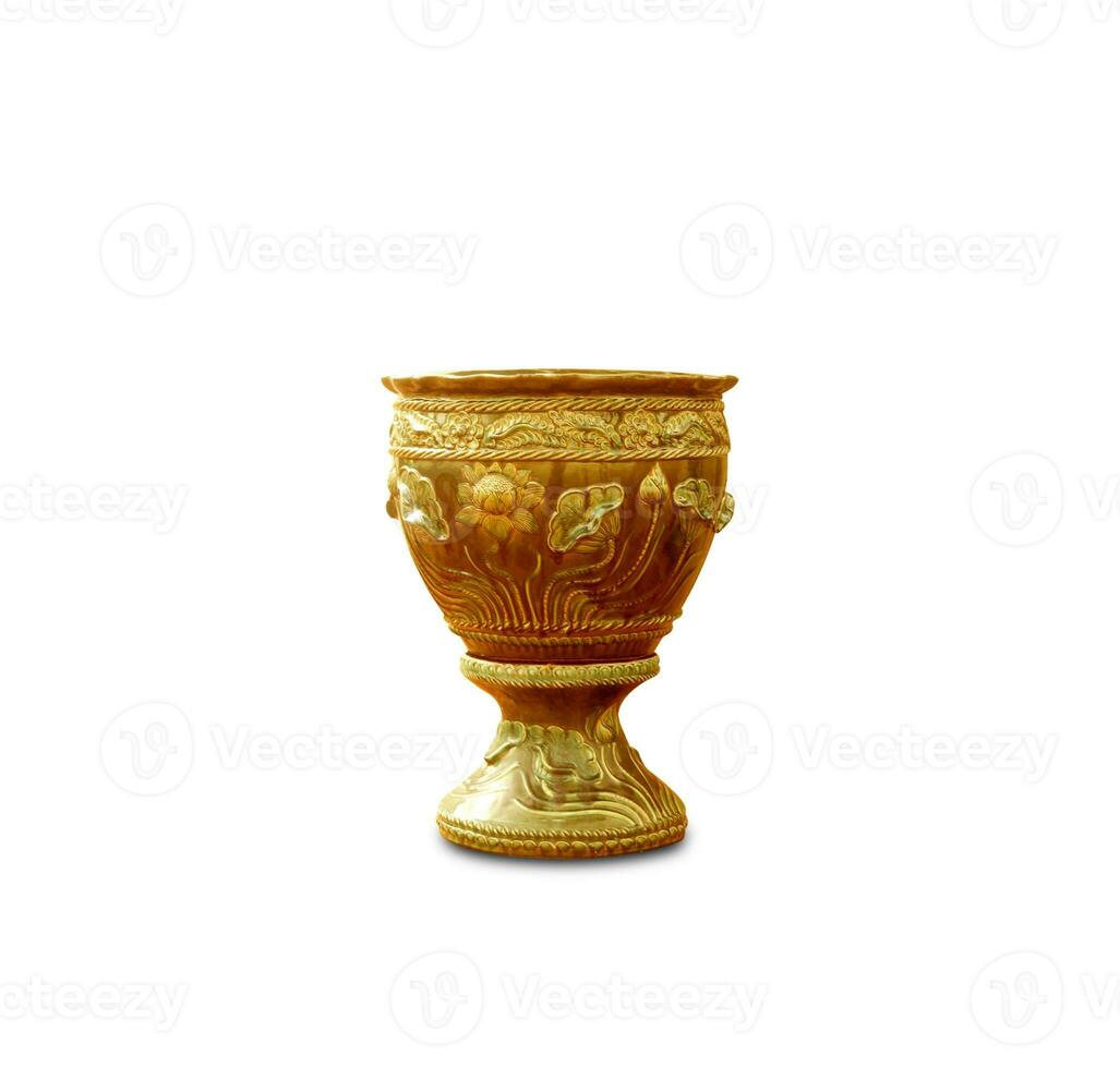 Antique traditional Chinese vase on a white background photo