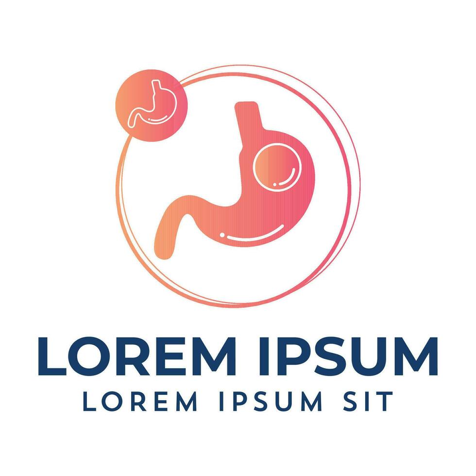 Gastric Balloon logo Stomach, obesity logo, Endoscopy Inside a Stomach weight loss surgery vector illustration