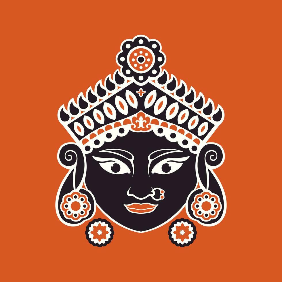 Indian Batik woman head icon vector image illustration
