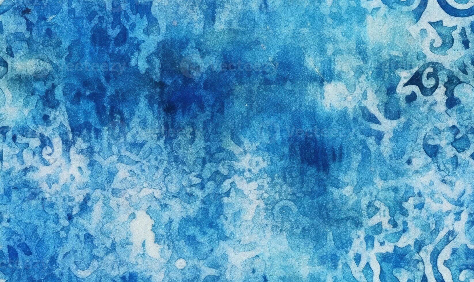 Watercolor blue background. Texture of smudges paint. For banner, postcard, book illustration. Created with generative AI tools photo