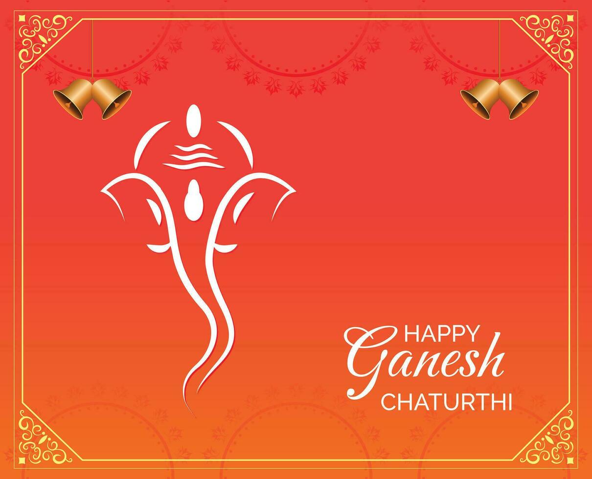 contento ganesh chaturthi festival de India saludo tarjeta diseño vector