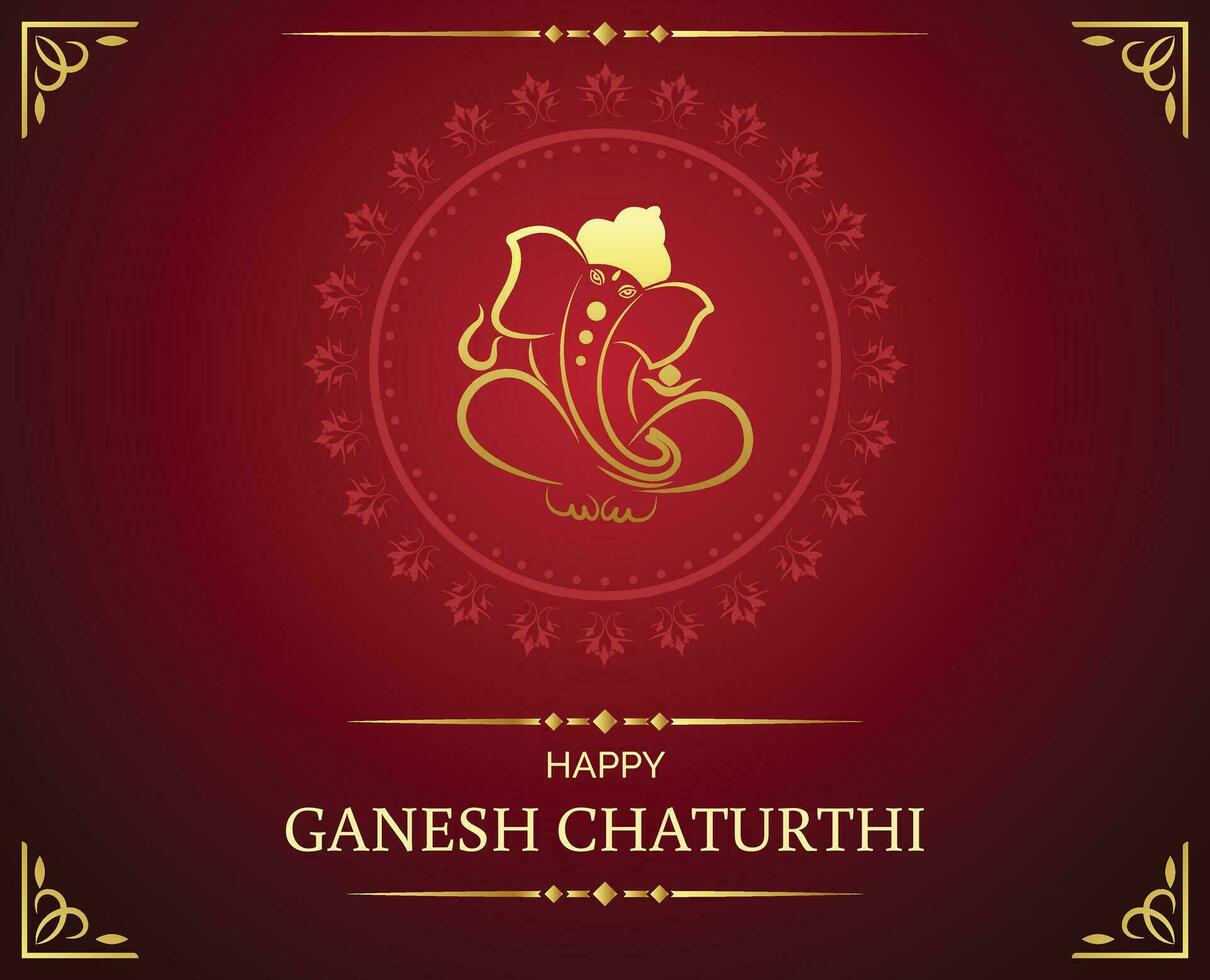 Greeting card Happy Ganesh Chaturthi. Vector illustration