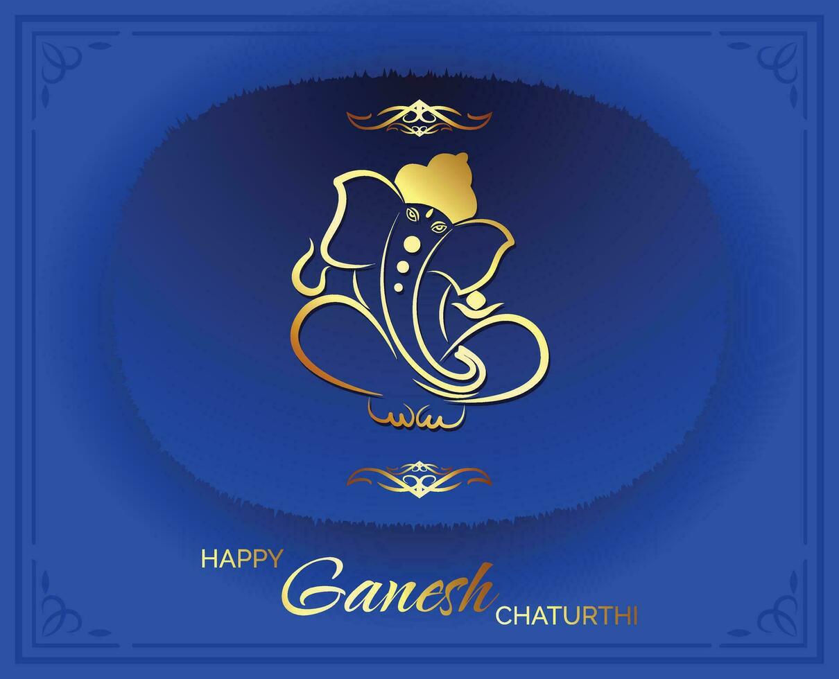 Happy Ganesh Chaturthi festival of India greeting card background vector
