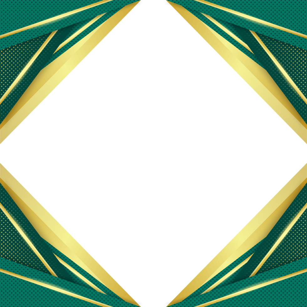 transparente oro lujo verde y elegante frontera antecedentes png