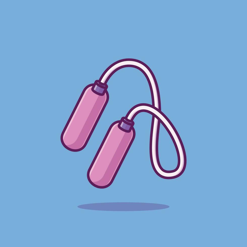 Skipping rope cartoon vector illustration sport equipment concept icon isolated