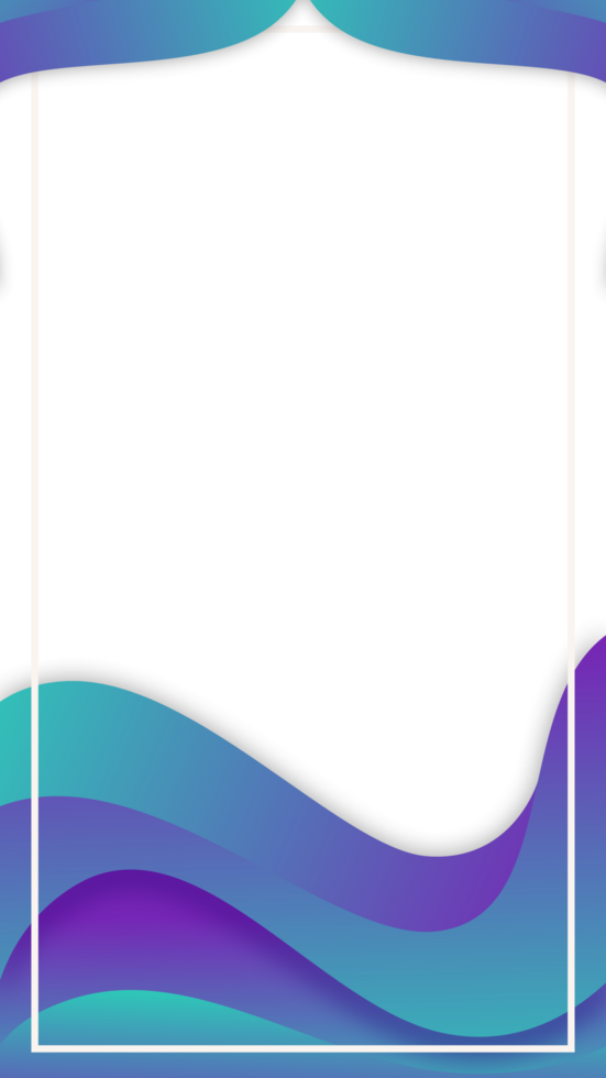 blue gradient background abstract wave modern frame border transparent png