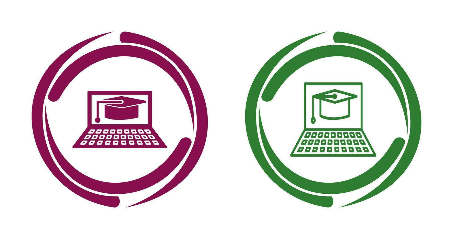 Unique Online Graduation Vector Icon