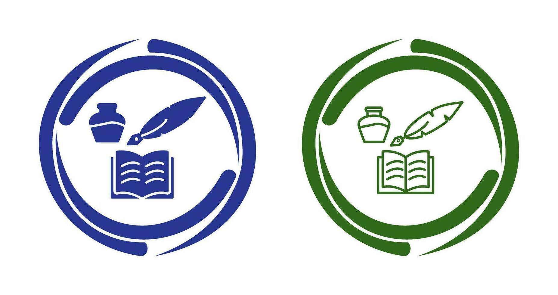 Unique Quill and Book Vector Icon
