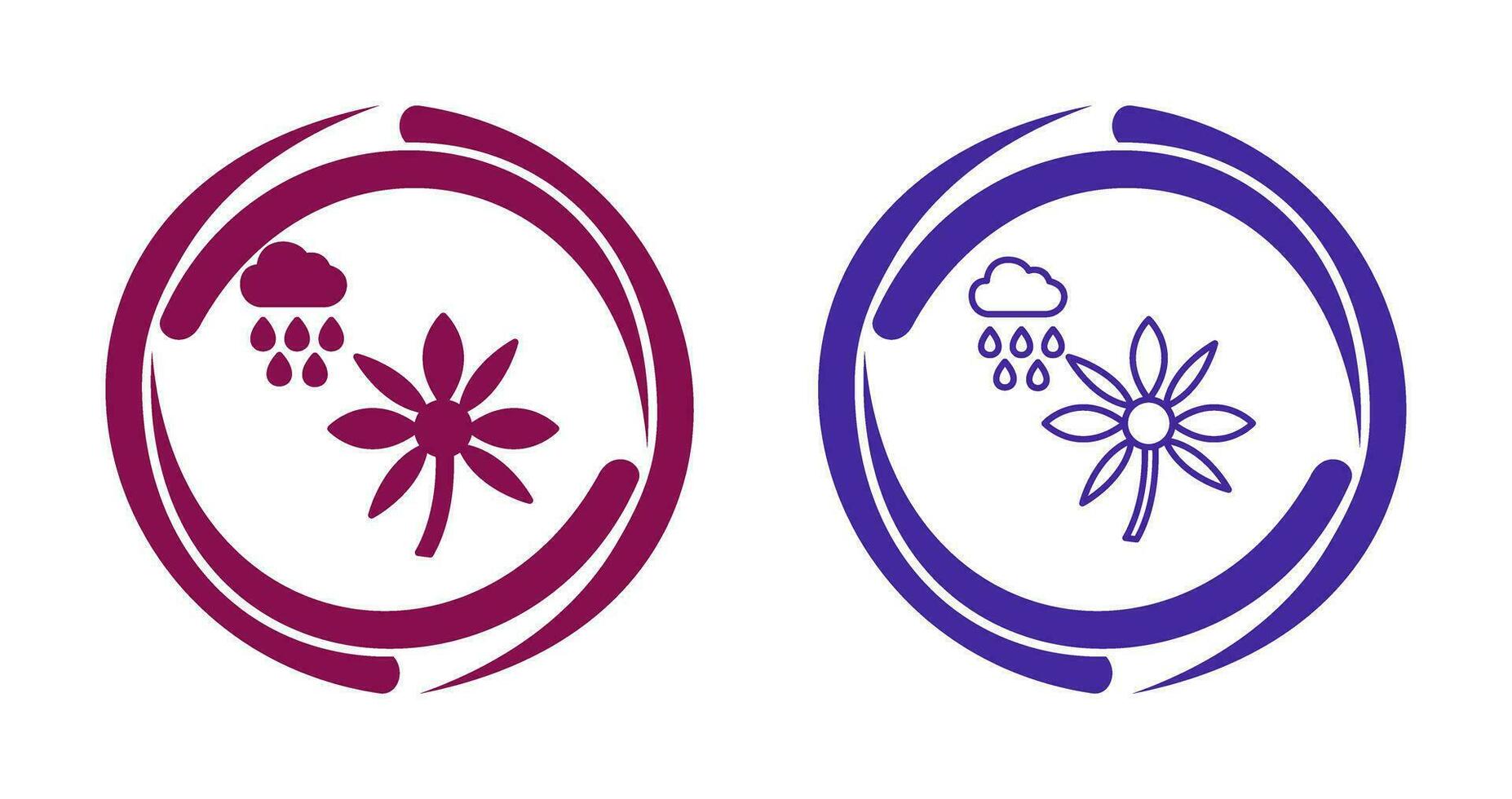 Flower with rain Vector Icon