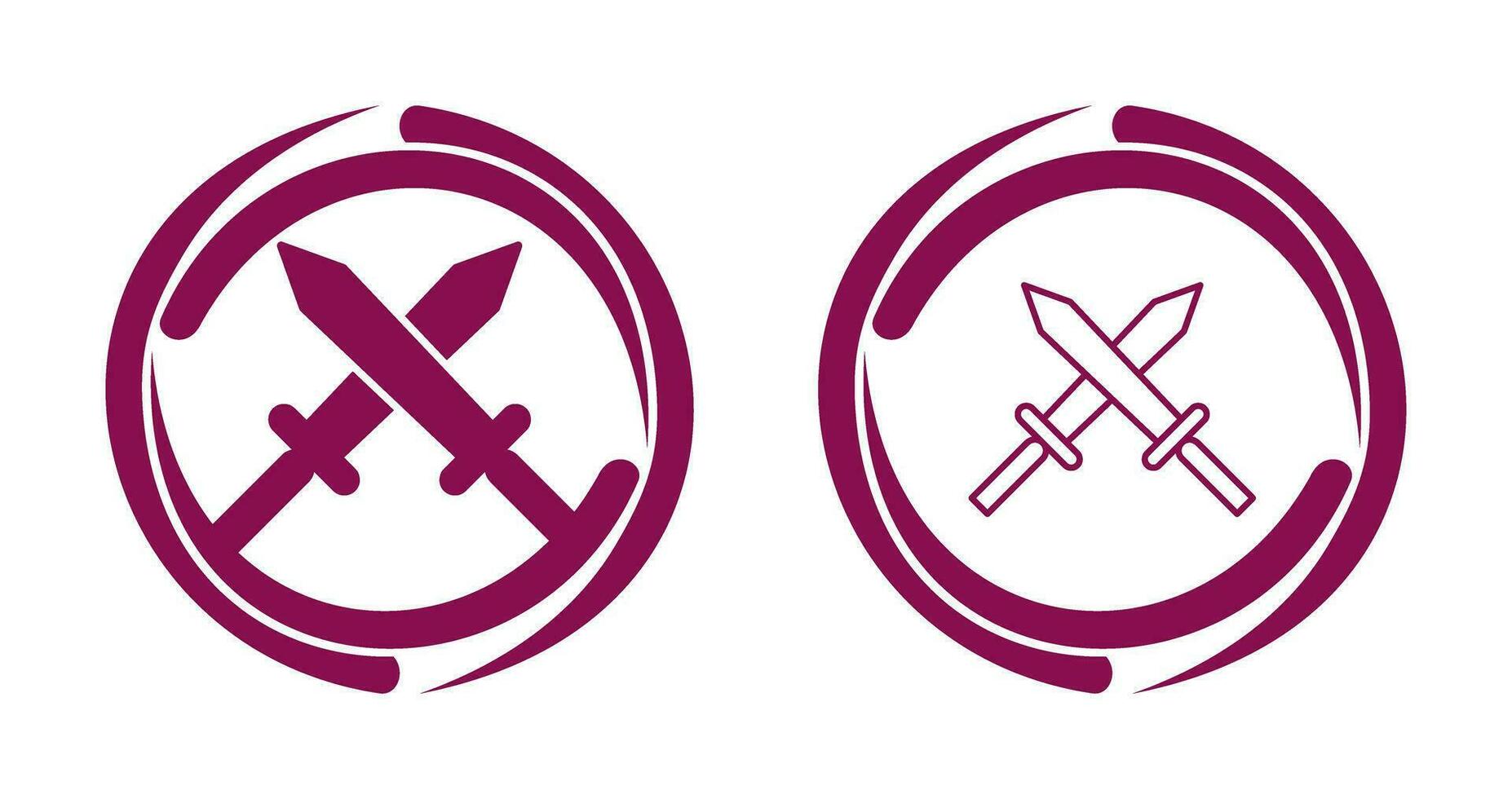 Unique Two Swords Vector Icon