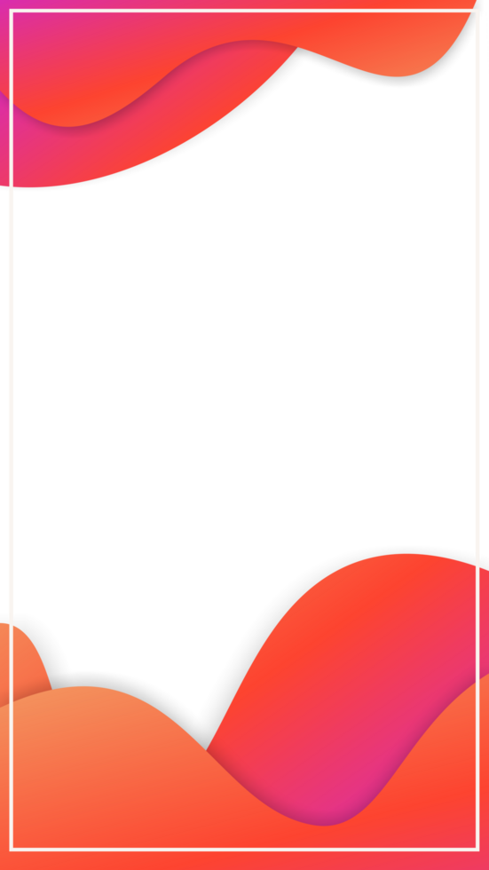 transparent orange modern frame border background png