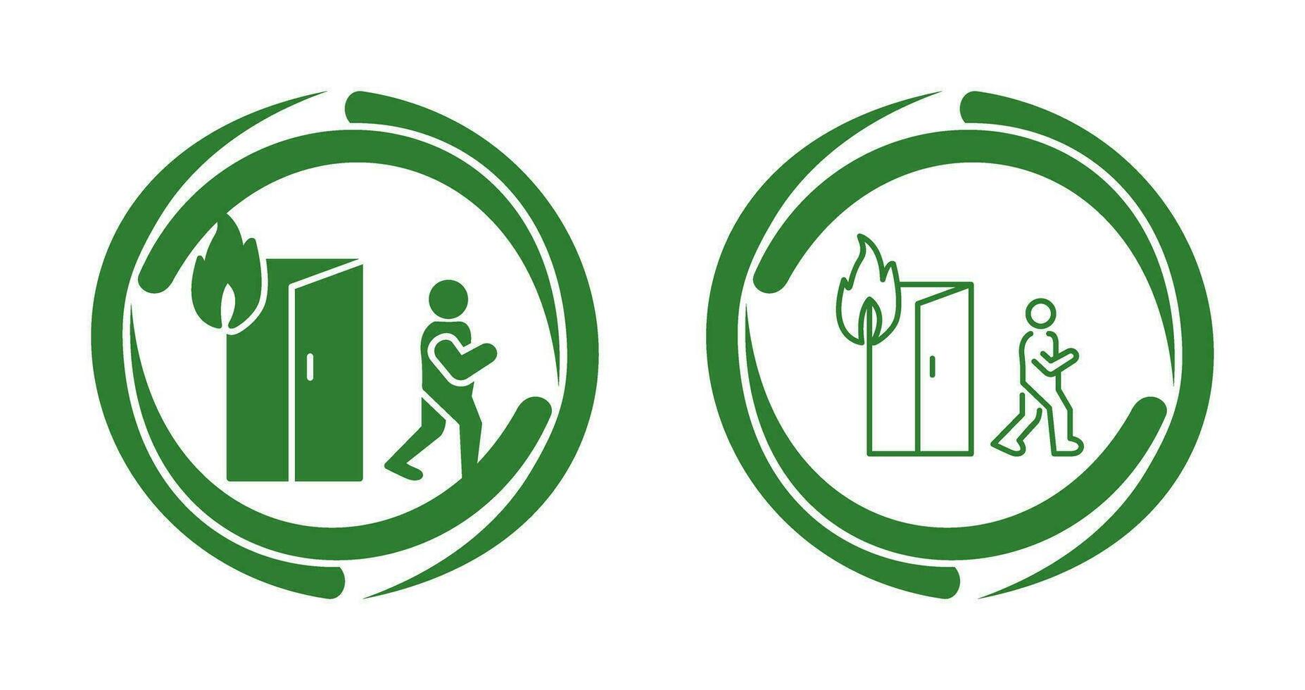 Unique Running from Fire Vector Icon