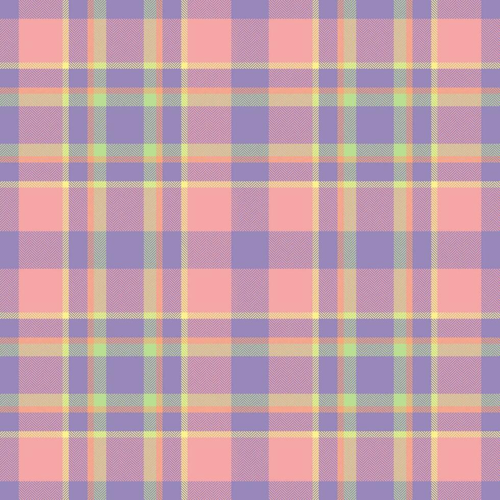 Plaid seamless pattern in pink. Check fabric texture. Vector textile print.