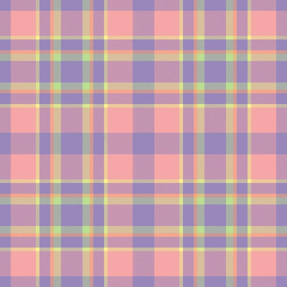 Plaid seamless pattern in pink. Check fabric texture. Vector textile print.