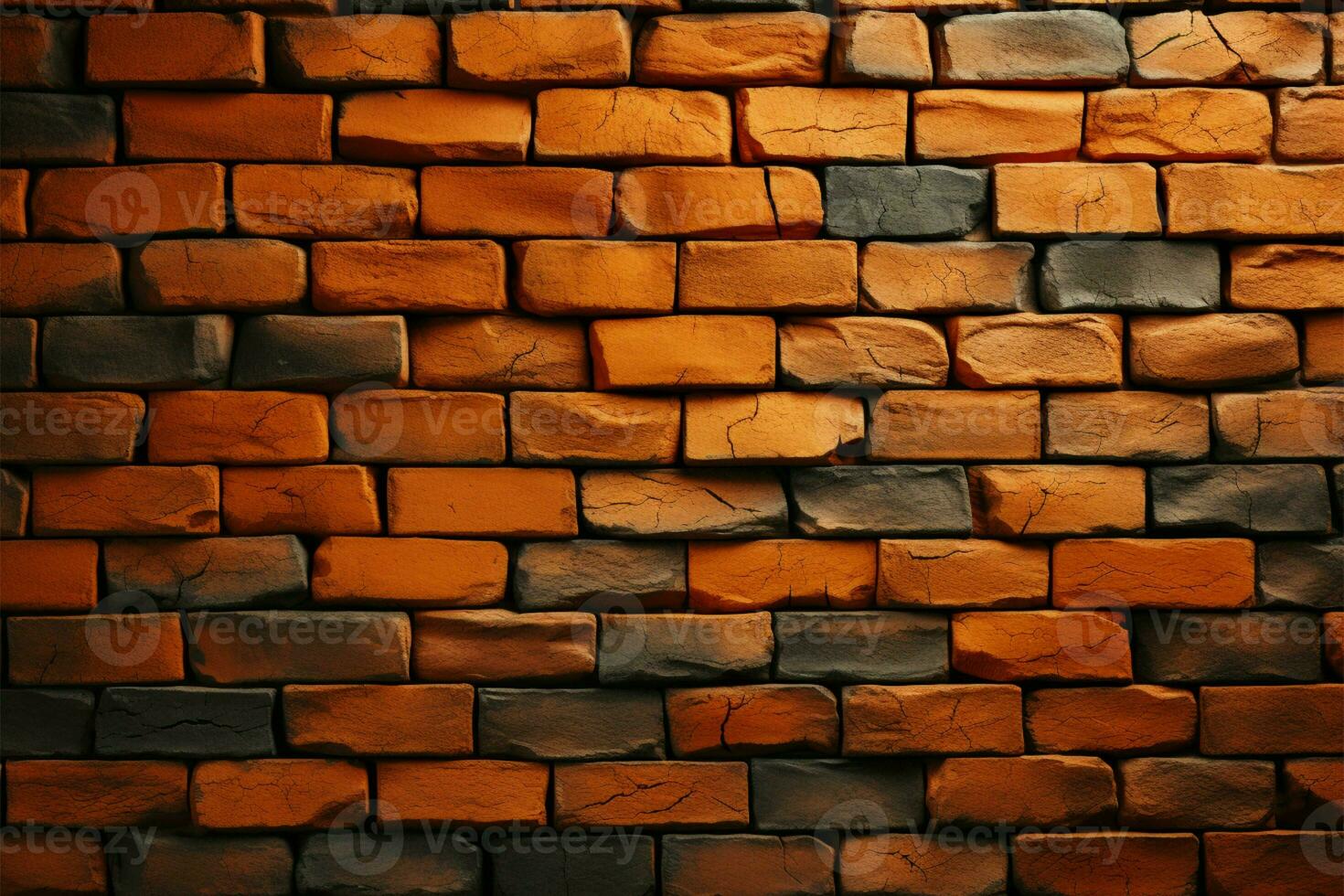 Orange brick wall embodies Halloween vibe, text friendly backdrop ambiance AI Generated photo
