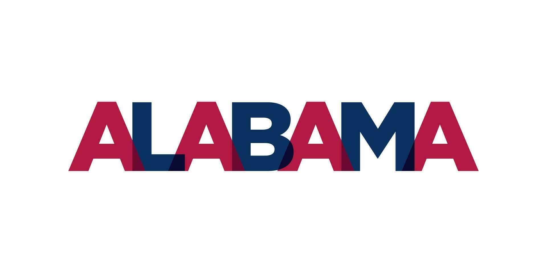 Alabama, Estados Unidos tipografía eslogan diseño. America logo con gráfico ciudad letras para impresión y web. vector