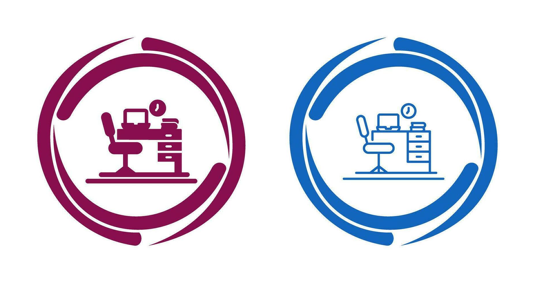 Office Desk Vector Icon