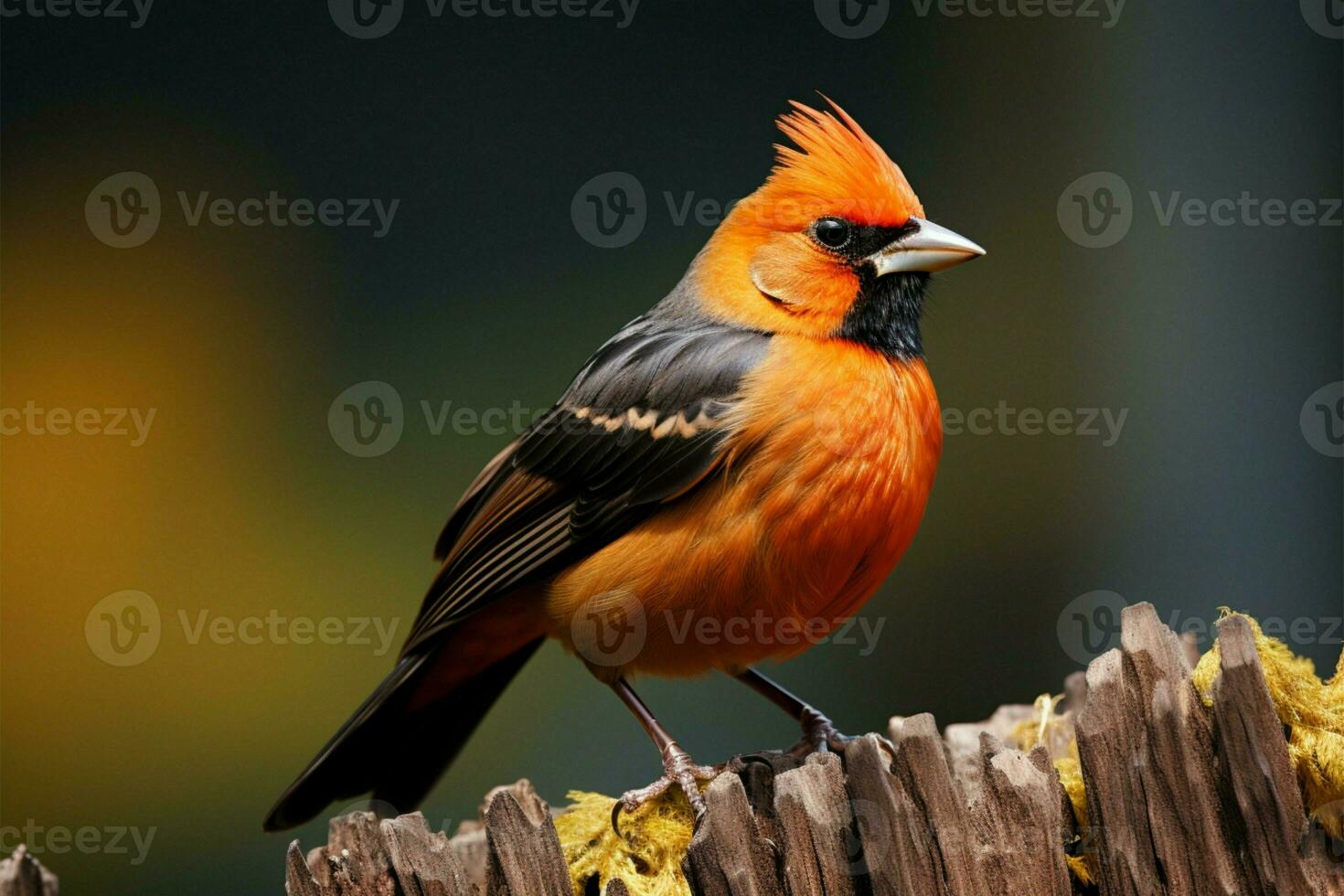 Passerine bird, Turdus merula, known as the common blackbird AI Generated photo
