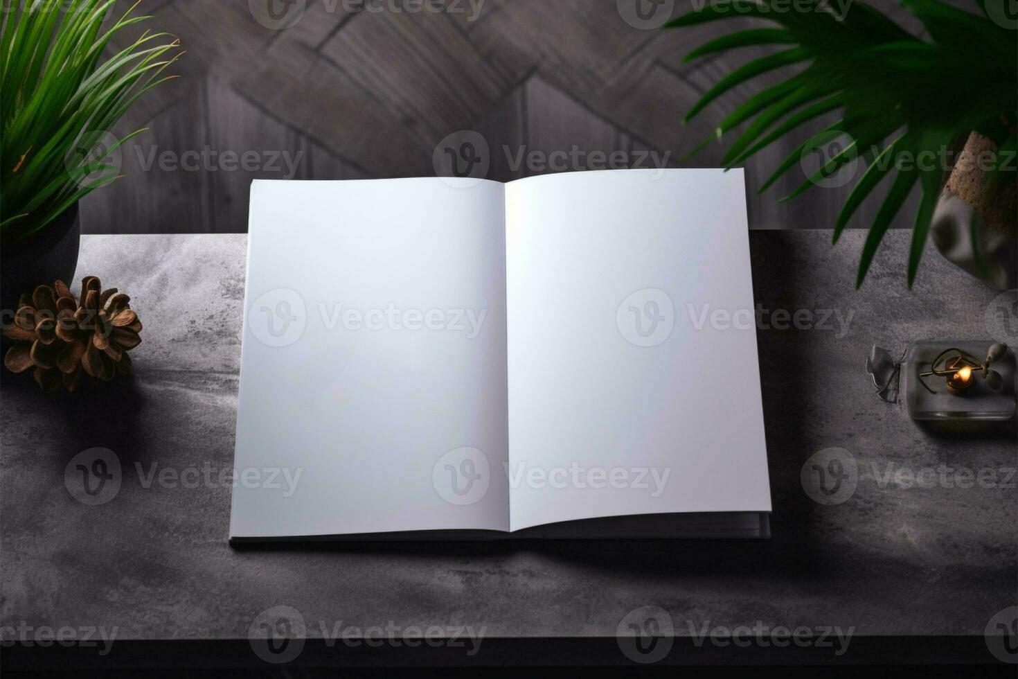 Showcase your content inside this white brochure mockup for presentations AI Generated photo