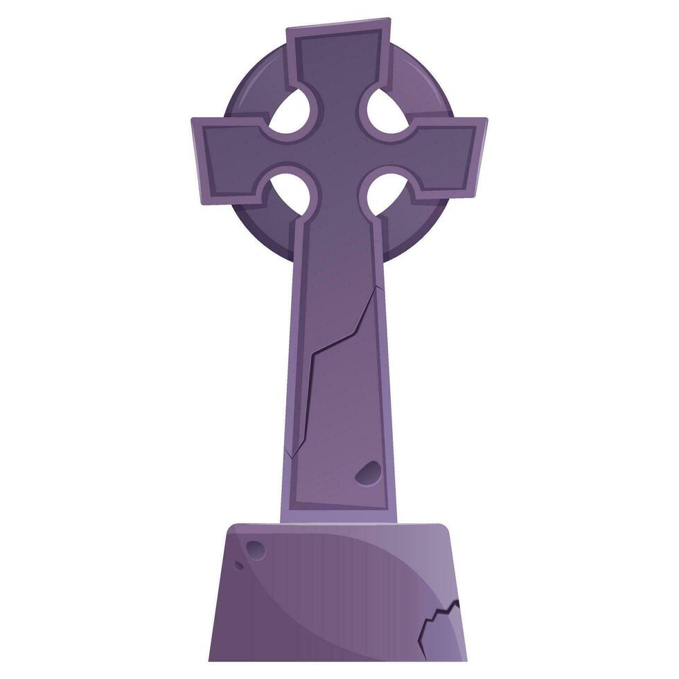 Old tombstone in the form of a cross vector