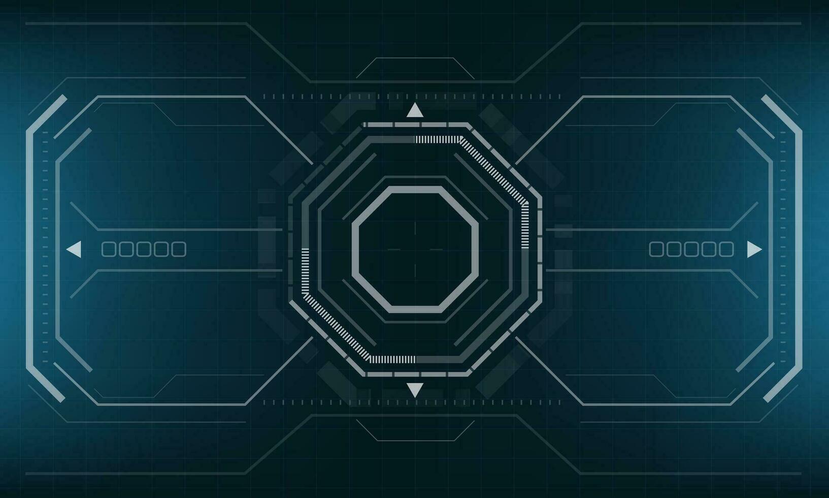 HUD sci-fi interface screen view white geometric on blue design virtual reality futuristic technology creative display vector